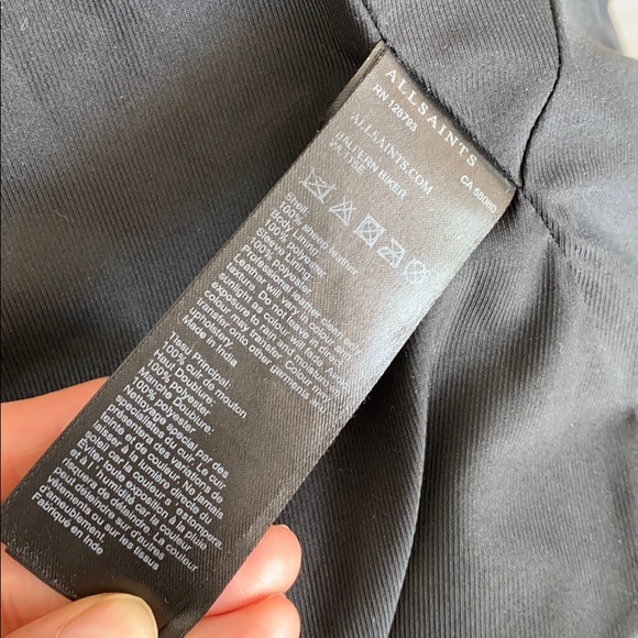 SOLD!! All Saints BALFERN LEATHER BIKER JACKET US4 - Picture 11 of 12